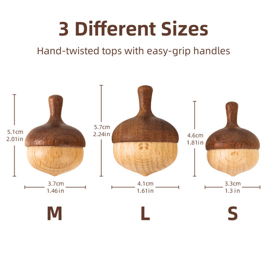 Wooden Spinning Tops(3pcs)