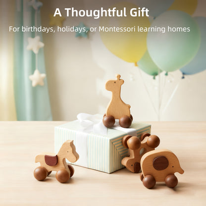 Wooden Push Car Toy Set（4pcs）