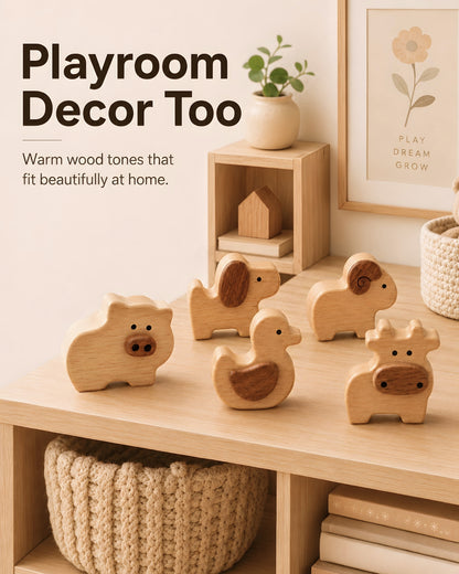 Wooden Farm Animal Blocks（5PCS）
