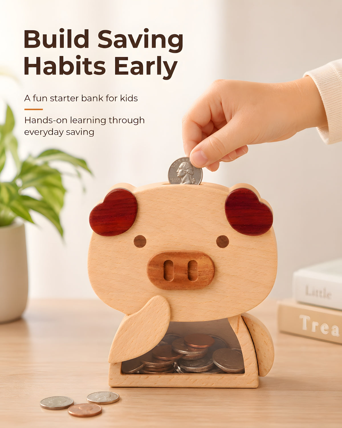 Wooden Piggy Bank (Piggy)