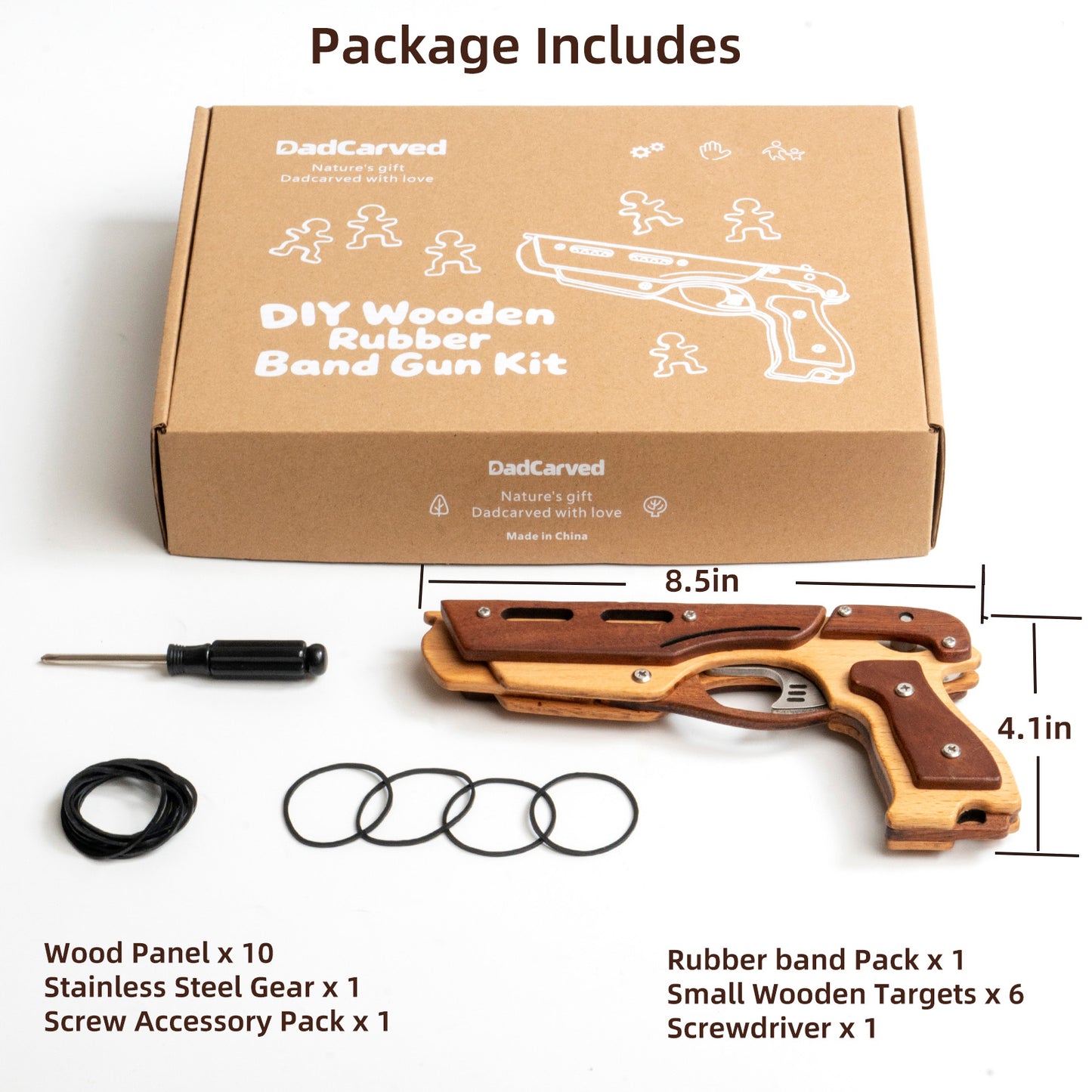 Wooden Rubber Band Gun Kit