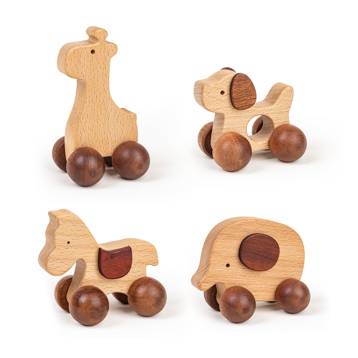Wooden Push Car Toy Set（4pcs）