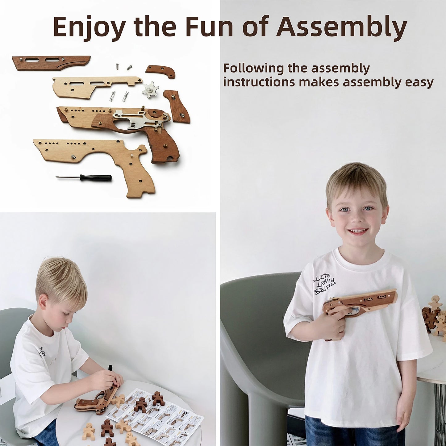 Wooden Rubber Band Gun Kit