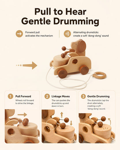 Wooden Dog Pull Toy