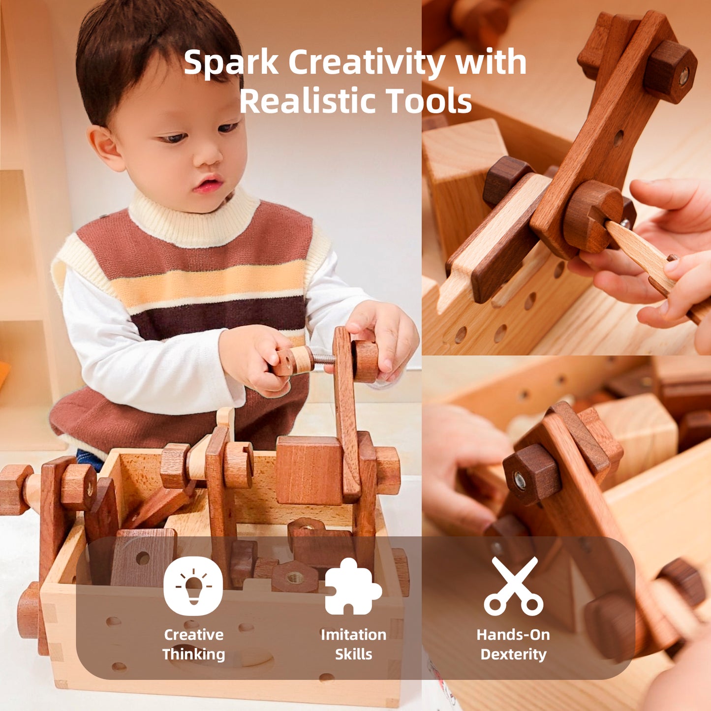 Wooden Tool Set for Kids