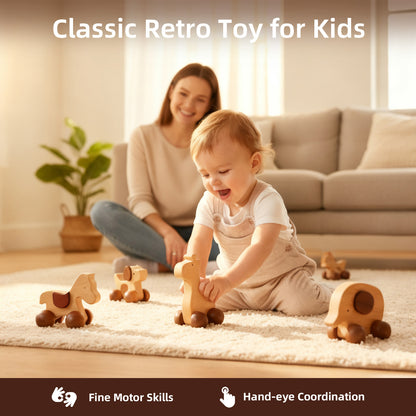 Wooden Push Car Toy Set（4pcs）