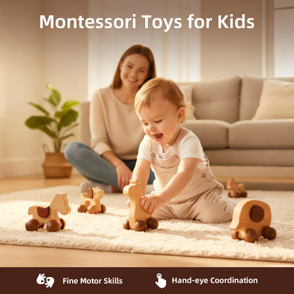 Wooden Push Car Toy Set（4pcs）