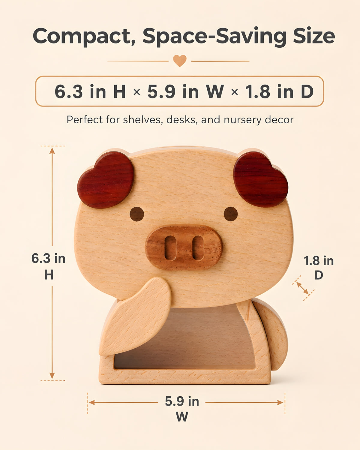 Wooden Piggy Bank (Piggy)