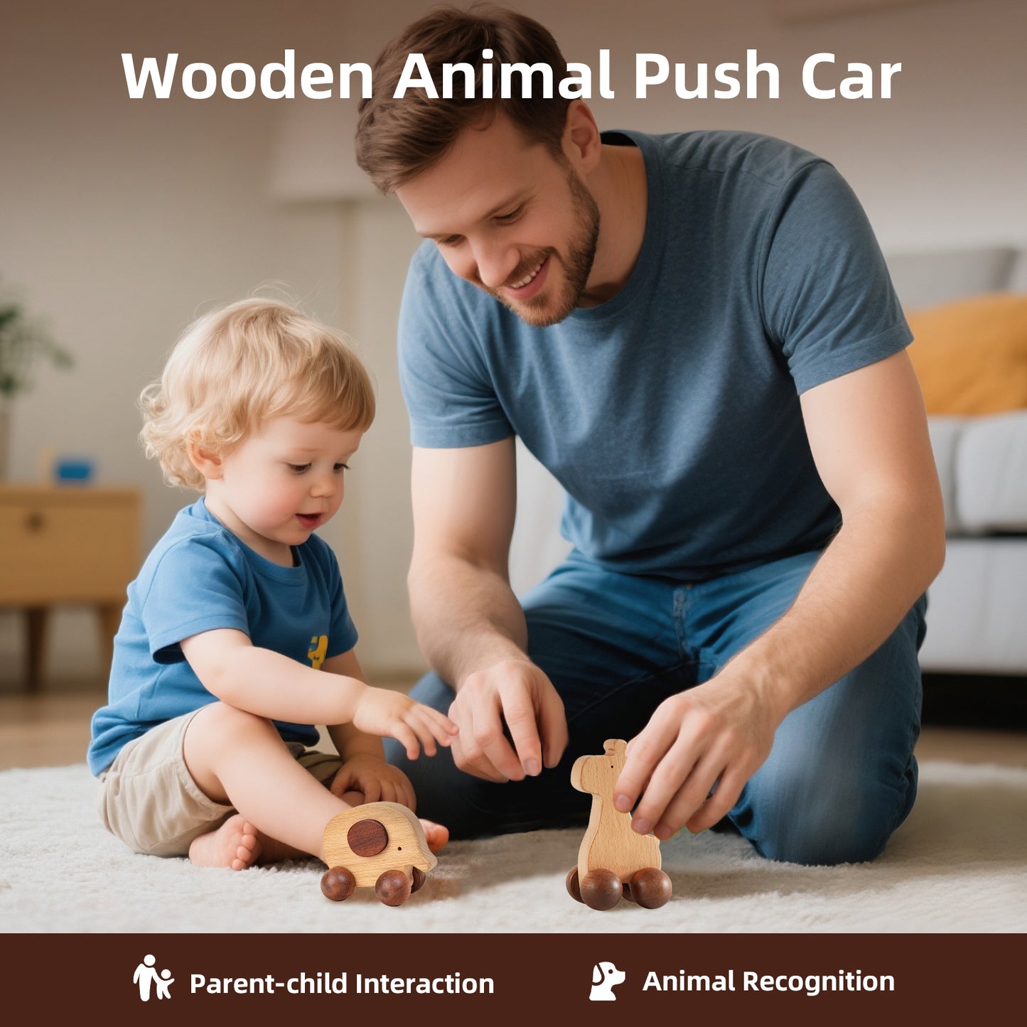 Wooden Push Car Toy Set（4pcs）
