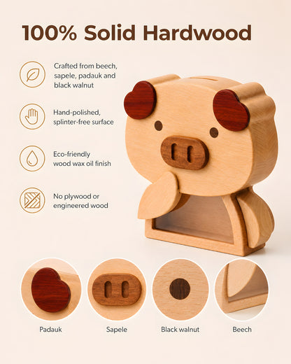Wooden Piggy Bank (Piggy)