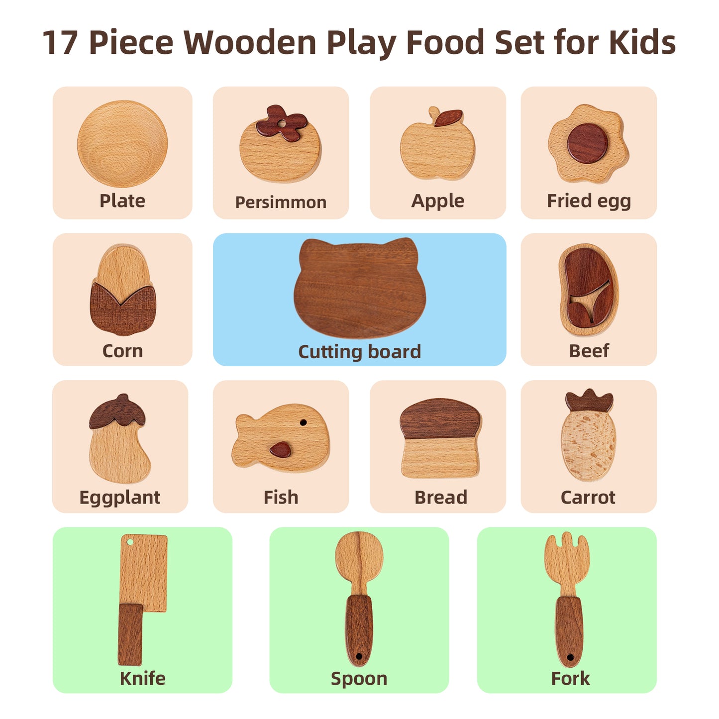 Wooden Play Food Set