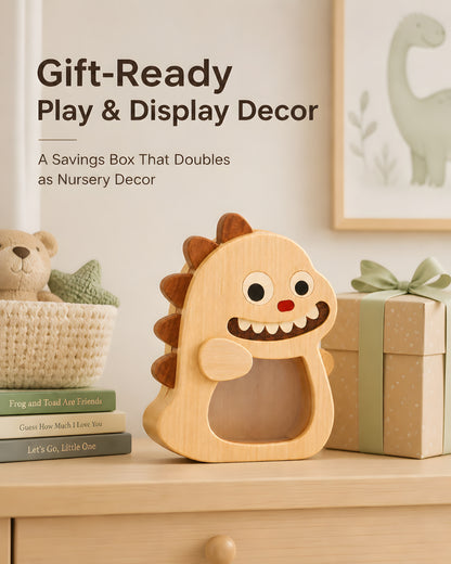 Wooden Piggy Bank (Dinosaur)