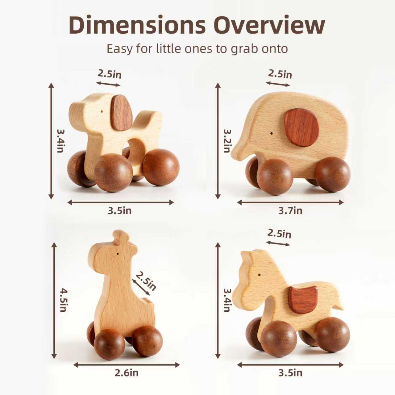 Wooden Push Car Toy Set（4pcs）