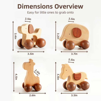 Wooden Push Car Toy Set（4pcs）