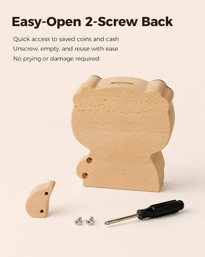 Wooden Piggy Bank (Piggy)